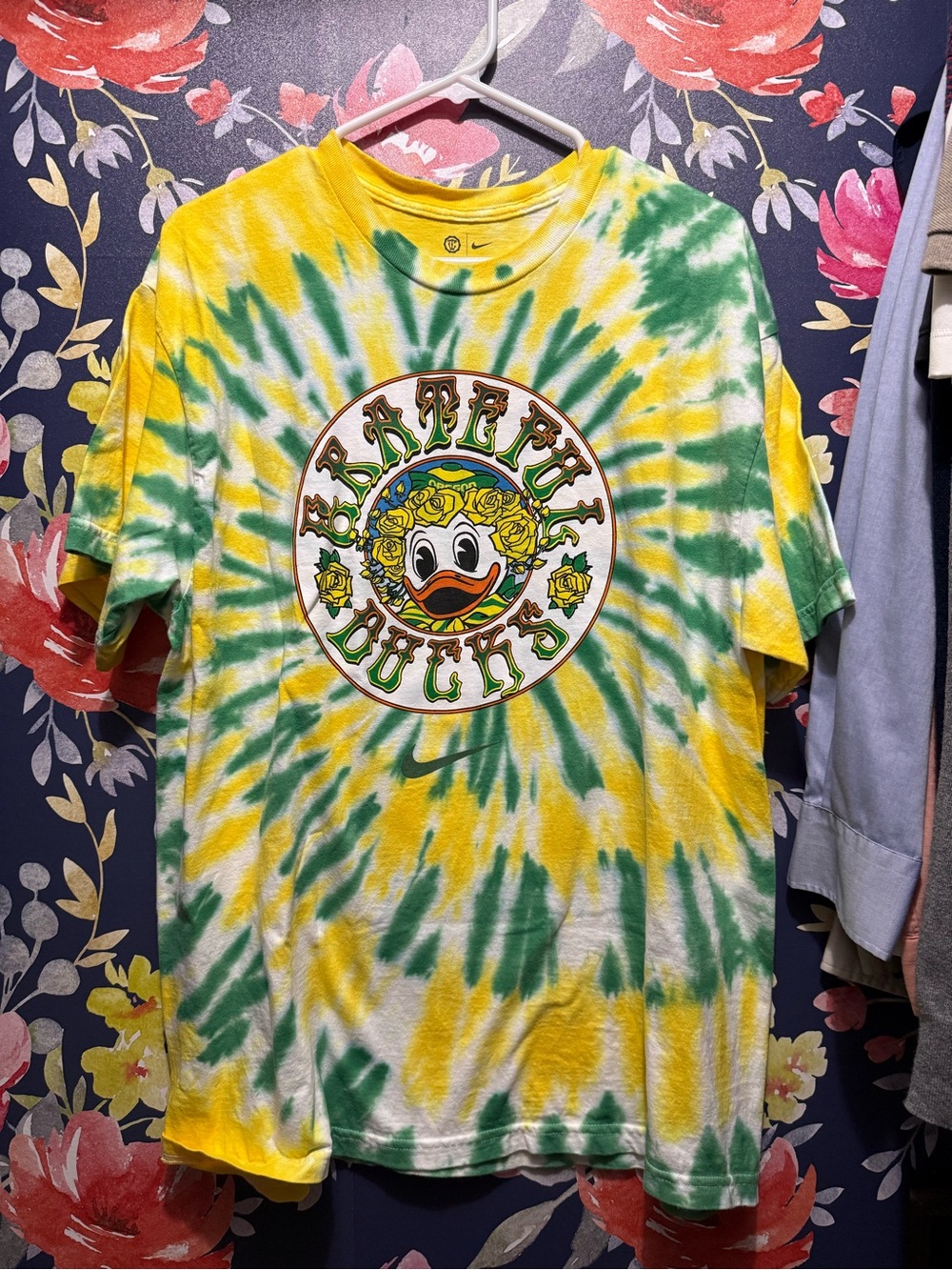Nike Yellow & Green Tie-Dye Graphic Tee